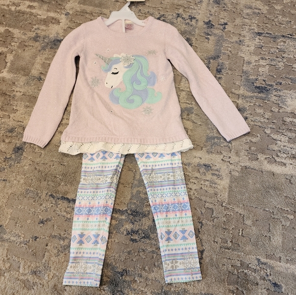 NWT Cynthia Rowley Unicorn 2-Piece Pink Metallic Sweater Snowflake Pants  Small - Picture 10 of 15